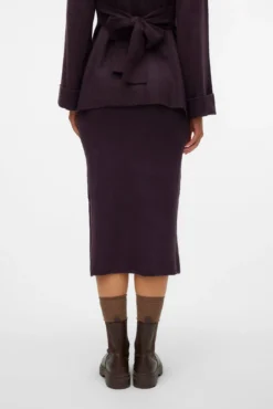 Saia midi de malha maternity