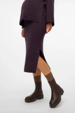 Saia midi de malha maternity