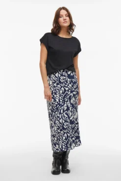 Saia midi estampada