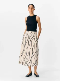 Saia midi estampada