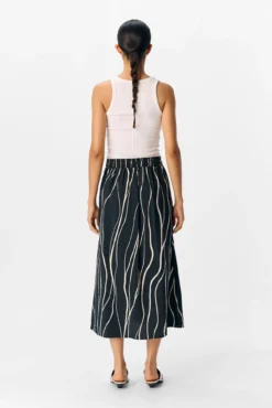 Saia midi estampada