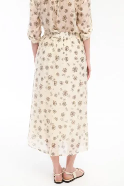 Saia midi estampada com viscose