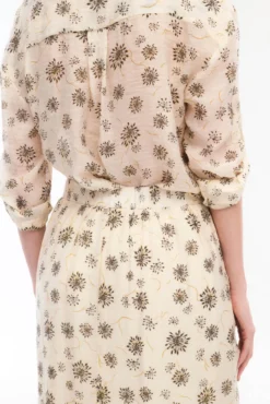 Saia midi estampada com viscose