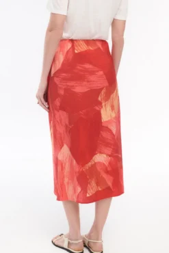 Saia midi páreo de viscose
