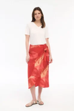 Saia midi páreo de viscose