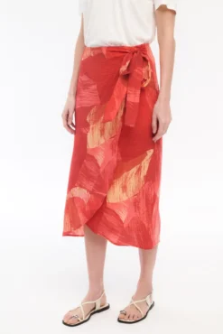 Saia midi páreo de viscose