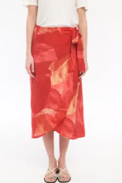 Saia midi páreo de viscose