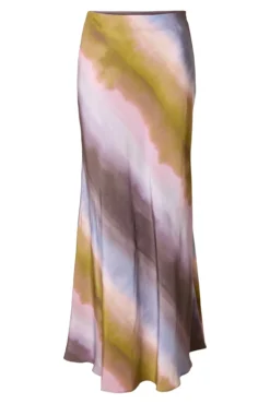 Saia Midi Tie Dye confeccionada em viscose