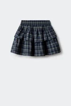 Saia xadrez feminina com babados