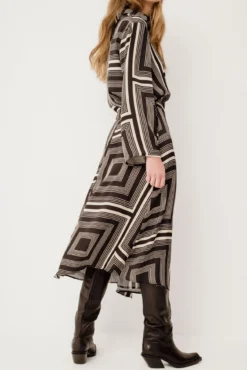 Satin-finish midi skirt