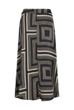 Satin-finish midi skirt
