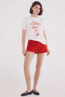 Shorts calças chino com cinto