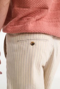 Shorts calças chino estruturados de linho