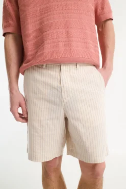 Shorts calças chino estruturados de linho