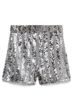 Shorts de festa femininos com lantejoulas