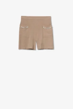 Shorts de malha com apliques