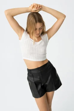 Shorts de pele sintético