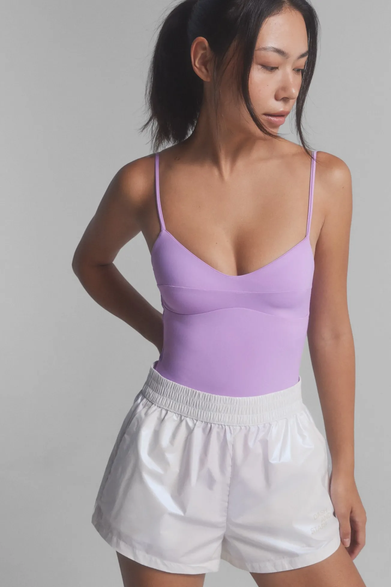 Shorts técnicos branco perolado