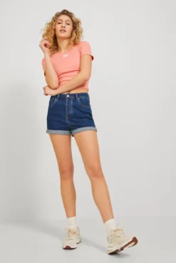 Shorts vaqueros de tiro alto