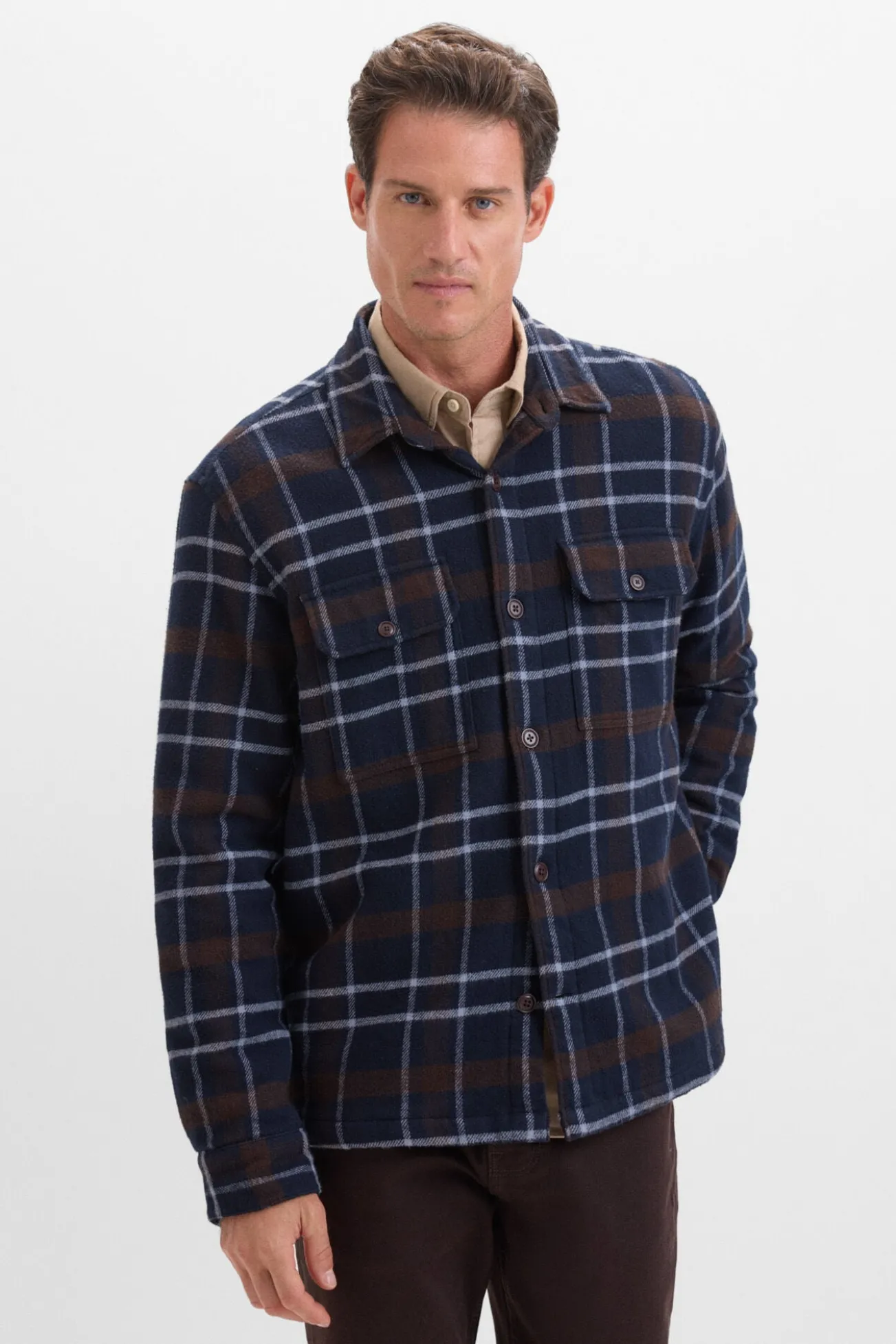 Sobrecamisa acolchoada xadrez