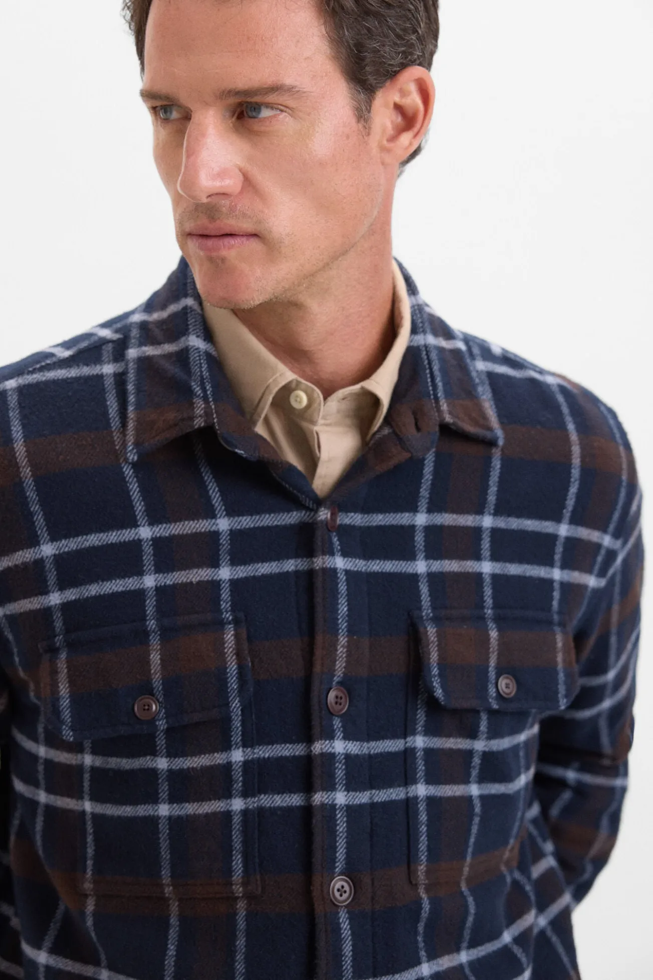 Sobrecamisa acolchoada xadrez