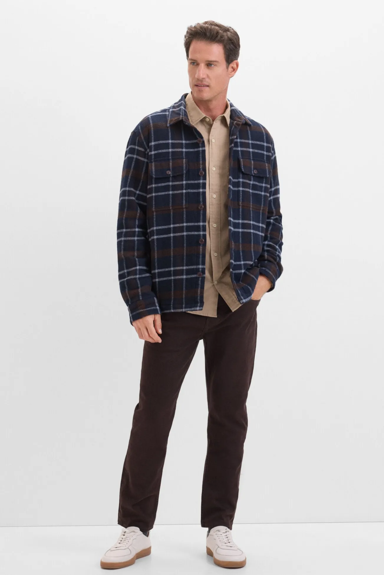 Sobrecamisa acolchoada xadrez