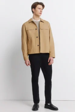 Sobrecamisa com fecho-éclair em algodão