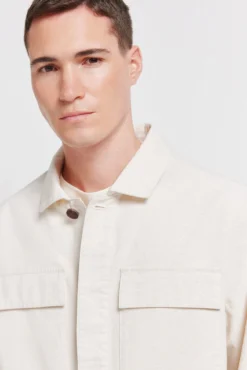 Sobrecamisa de linho e algodão com corte overshirt