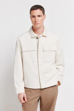 Sobrecamisa de linho e algodão com corte overshirt