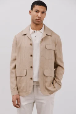 Sobrecamisa de linho e tencel
