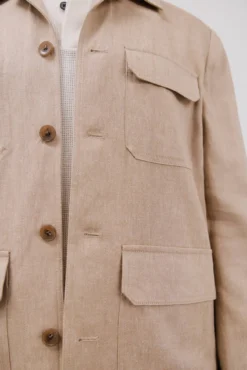 Sobrecamisa de linho e tencel