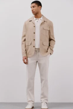 Sobrecamisa de linho e tencel