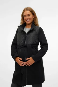 Sobretudo midi duplo maternity