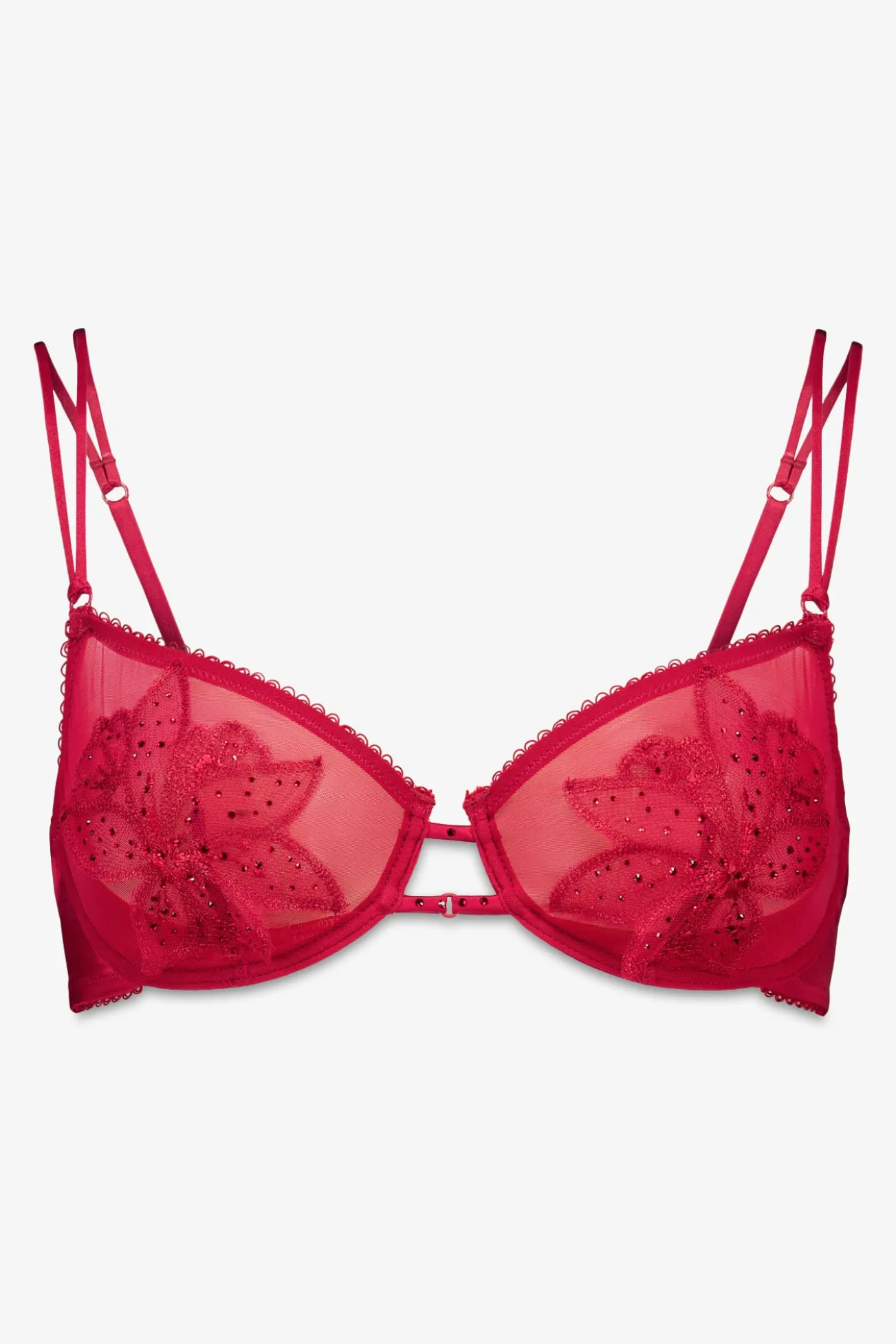 Soutien balconette PRETTY tule vermelho brilho