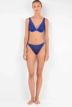Soutien bralette de renda azul Klein