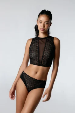 Soutien Crop Top Preto Soutien