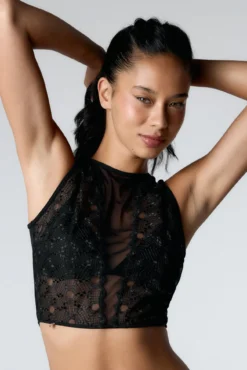 Soutien Crop Top Preto Soutien