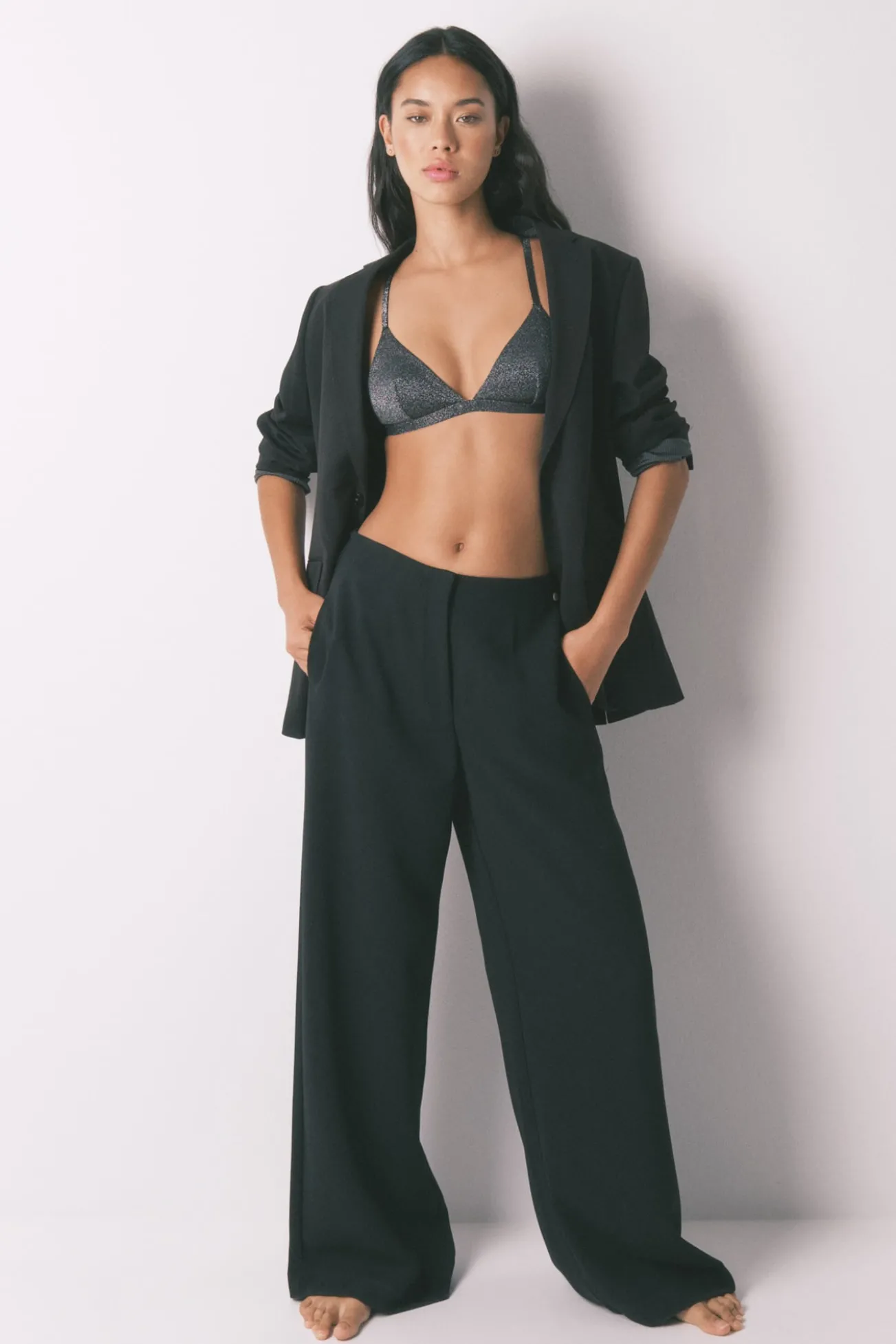 Soutien de lurex de veludo preto NATURAL