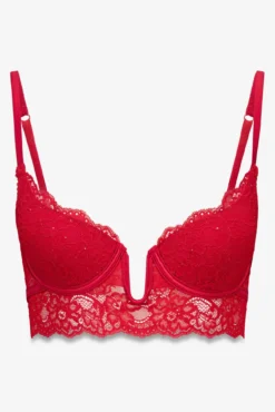 Soutien GORGEOUS push up renda vermelho brilho