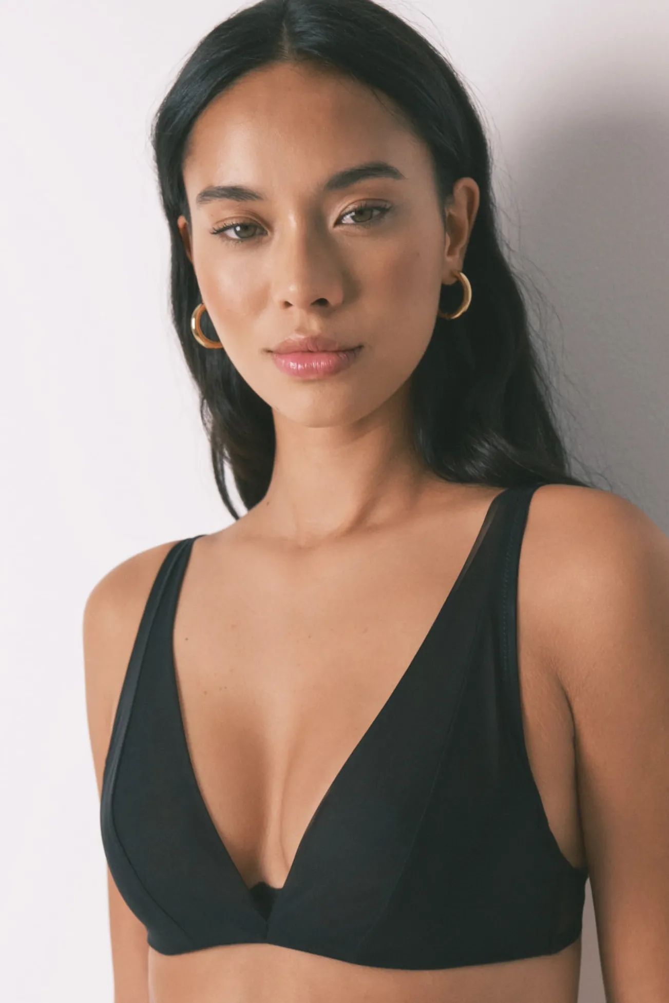 Soutien halter de tule preto com fecho especial