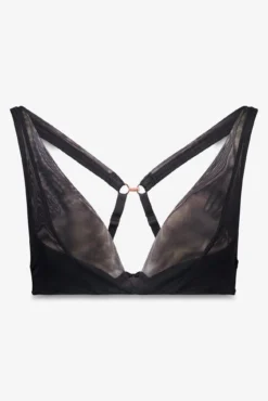 Soutien halter de tule preto com fecho especial