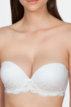 Soutien Ivette Bridal sem alças com duplo push-up em branco