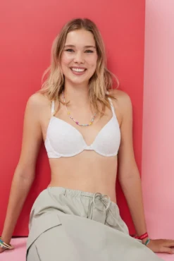 Soutien push up algodão aro cinzento