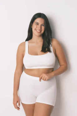 Soutien top sem costura tricô branco