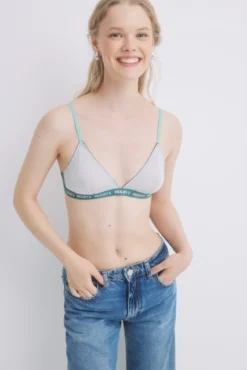 Soutien triangular mesh brilho e verde
