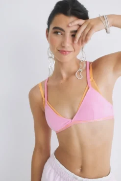 Soutien triangular mesh rosa