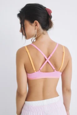 Soutien triangular mesh rosa