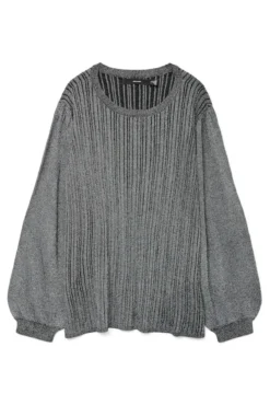 Suéter canelado lurex plus size