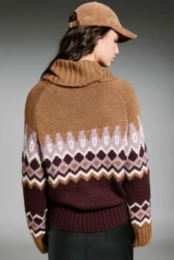 Suéter jacquard de gola alta