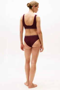 Sutiã bralette canelado com elástico e logo